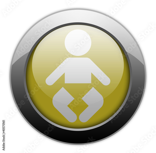 Illustration: Yellow Metallic Orb Button "Nursery" Yellow Metallic Orb Button "Nursery"