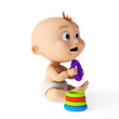 3d rendered toon illustration of a cute baby