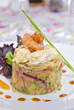 Potato Salad Garnished with Shrimps