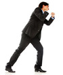 Business man pulling a rope