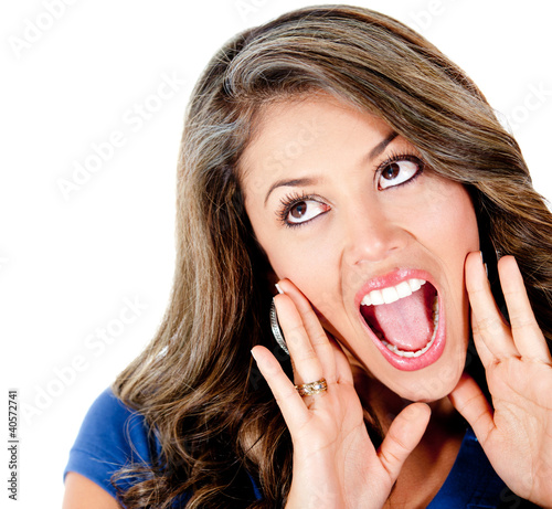Photo: Surprised girl shouting Surprised girl shouting