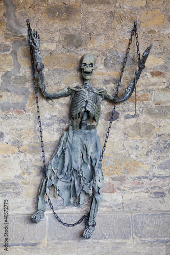 Photo: Chained scary skeleton Chained scary skeleton