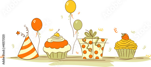 Vektor: Birthday Cupcakes Birthday Cupcakes