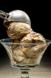 Ice cream with metallic spoon