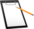 Clipboard and pencil