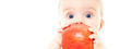 baby with apple