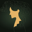 Beautiful woman silhouette on green background. vector Beautiful woman silhouette on green background. vector