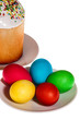 Easter cake and eggs isolated on a white background Easter cake and eggs isolated on a white background