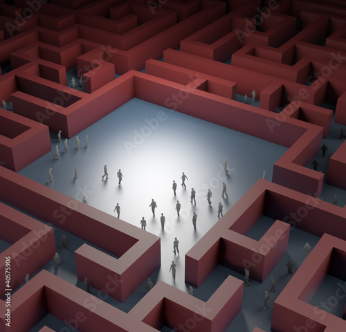 Ilustração: Tiny people in a maze Tiny people in a maze