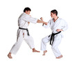 Karate. Men in a kimono. Battle sports capture Karate. Men in a kimono. Battle sports capture
