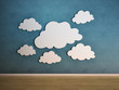 White clouds on a wall
