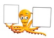 3d render of octopus with template 3d render of octopus with template