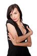 Young sexy woman in black dress. Young sexy woman in black dress.
