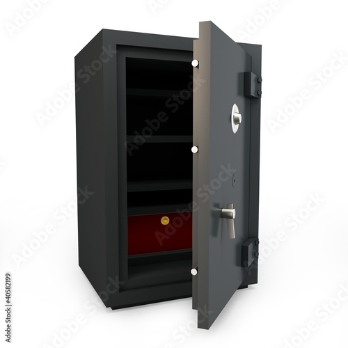 Illustration: 3d open safe box 3d open safe box