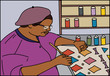 Black woman painter doing craft work
