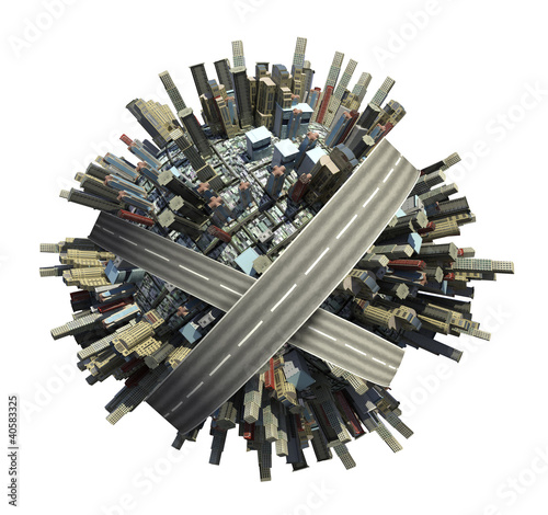 Illustration: city on a sphere city on a sphere