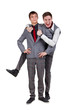 Funny students in checkered pants