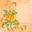 Background with rose and placard