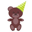 nice teddy bear in party cap