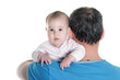 father and baby over white father and baby over white