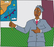 Black male weather presenter on television