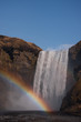 Waterfall with a rainbow, Iceland