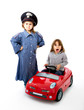 italian carabinieri stop a car for speedgun