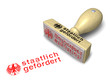 Stempel staatlich gefördert, rot