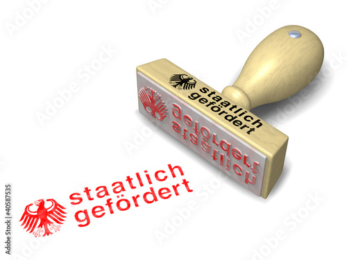 Illustration: Stempel staatlich gefördert, rot Stempel staatlich gefördert, rot