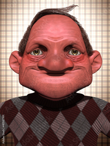 Illustration: Old 3d cartoon man Old 3d cartoon man