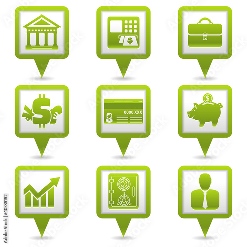 Vector: Financial Map Pointers Financial Map Pointers
