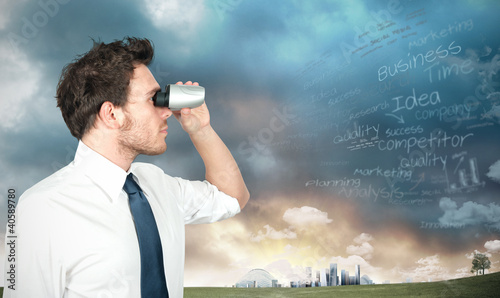 Photo: Businessman looking for new business Businessman looking for new business