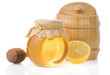jar of honey and lemon isolated on white jar of honey and lemon isolated on white