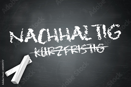 Illustration: Schreibtafel "Nachhaltig vs. Kurzfristig" Schreibtafel "Nachhaltig vs. Kurzfristig"