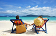 canvas print picture - Couple on a beach