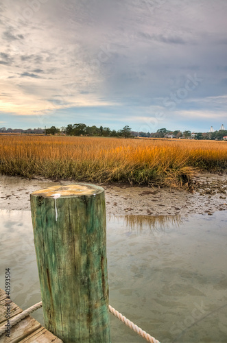Photo: A Dock Next to the Marsh on a Cloudy Day - South Carolina A Dock Next to the Marsh on a Cloudy Day - South Carolina