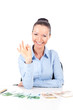 Happy smilling business woman with ok hand sign