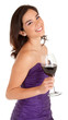 Beautiful Smiling Woman Holding a Glass of Wine