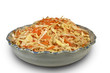A dish of cabbage and carrot slaw isolated on white A dish of cabbage and carrot slaw isolated on white