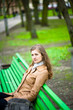 Young Girl in the Spring Park Young Girl in the Spring Park
