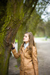 Young Girl in the Spring Park Young Girl in the Spring Park