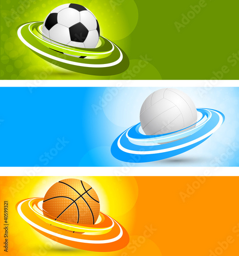 Vector: Set of banners with balls Set of banners with balls