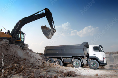 Photo: loading a large lorry building material loading a large lorry building material