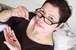 Woman taking medicine