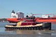 Tub Boat and Cargo Vessel on Mississippi River