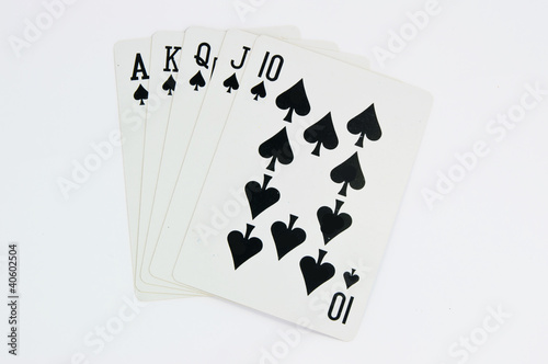 Photo: game of cards with poker of Royal Flush game of cards with poker of Royal Flush