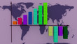 diagram on a background the maps of the world