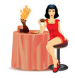 Girl in restaurant Girl in restaurant