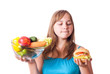 girl with vegetables and hamburger girl with vegetables and hamburger
