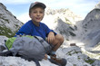 Little boy in the mountain